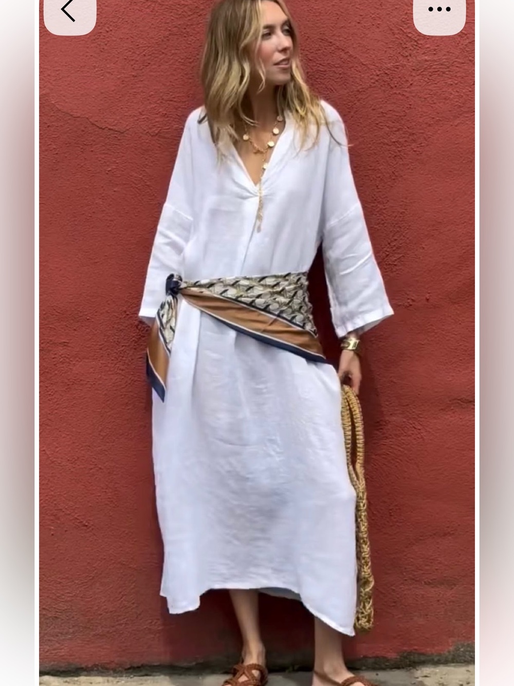 Community Classic White cotton with  Linen shirt Dress